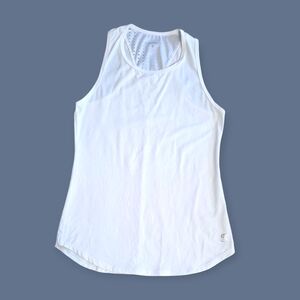 🎾 Sofibella | White Sleeveless Athletic Lightweight Tennis Tank Top Small S
